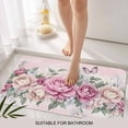 thumbnail image 3 of Watercolor Pink Floral Door Mat&nbsp;Indoor Outdoor Entrance,Non Slip Small Rug for Kitchen Bathroom Entryway Rug,Spring Romantic Roses Butterfly Washable Doormat Floor Mat for Office Home 18x30 Inch, 3 of 8