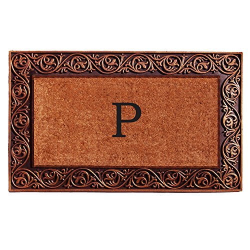 Home & More 10003BRNZP Prestige Bronze Monogram Doormat (Letter P)