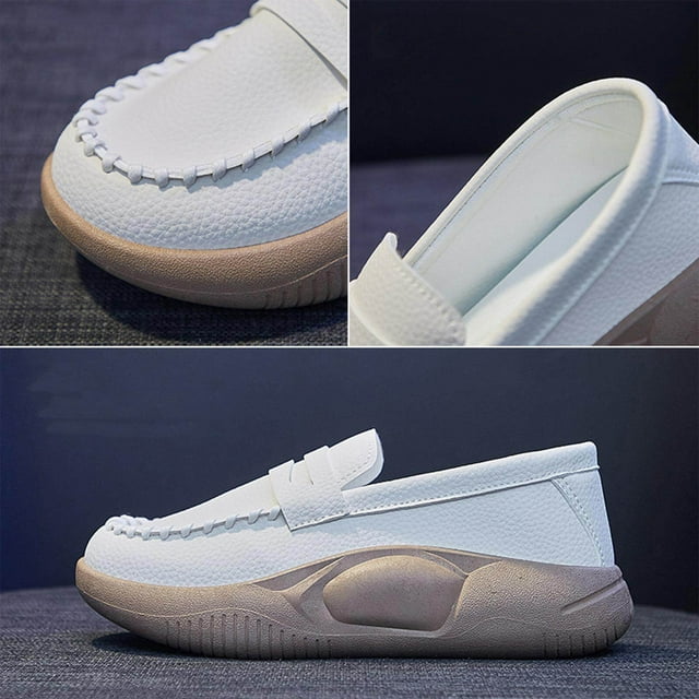 stanreset Chaussures Décontractées pour Femmes Confortables à Enfiler Chaussures à Plateforme Souples pour Marche Intérieure Extérieure Beige 35