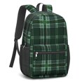 thumbnail image 2 of Green and Black Checkered Pattern 17" School Backpacks for Teens,Waterproof Oxford Fabric,S-Shape Padded Straps for School,Travel,Hiking,Camping, 2 of 6