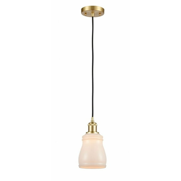 516-1P-SG-G391-LED-Innovations Lighting-Ellery-3.5W 1 LED Mini Pendant in Nautiical Style-4.5 Inches Wide by 8 Inches High Satin Gold Finish with