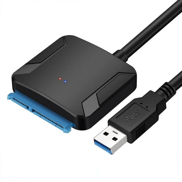 Adaptador de dos partes USB 3.0 a SATA III con UASP, cable convertidor USB 3.0 a SATA para discos duros de 3,5" y HDD SDD de 2,5" con adaptador de 12 V brillar Electrónica