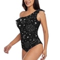 thumbnail image 2 of Gaeub Space Galaxy Women's One Shoulder Ruffle Tummy Control Swimwear for Swimming Surfing Beach Party - Medium, 2 of 8