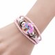 thumbnail image 4 of Pulsera trenzada de color rosa y azul de la casa de muñecas de Gabby, pulseras de cuero con piedras preciosas, joyería de mano de anime de dibujos animados para niñas, regalos de cumpleaños para niños, 4 of 5
