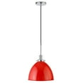 thumbnail image 1 of Henn&Hart 12" Poppy Red/Polished Nickel Metal Pendant, 1 of 3