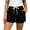 Black(NEW&HOT), variant on No Boundarie Women's Jean Shorts Drawstring High Elastic Waist Loose Fit Stretchy Casual Summer Denim Shorts with Pockets Light Blue Size XL