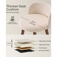 thumbnail image 3 of EYYTHUNG 26" Counter Height Bar Stools Set of 3 Mid Century Modern Farmhouse Swivel Barstools Chenille Fabric Upholstered Bar Height Island Chairs with Curved Backrest, Brown/Beige, 3 of 8