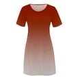 thumbnail image 4 of Ayolanni Women Dresses Knee-Length Red Ombre Short Sleeve Dresses Holiday Dresses for Girls S, 4 of 4