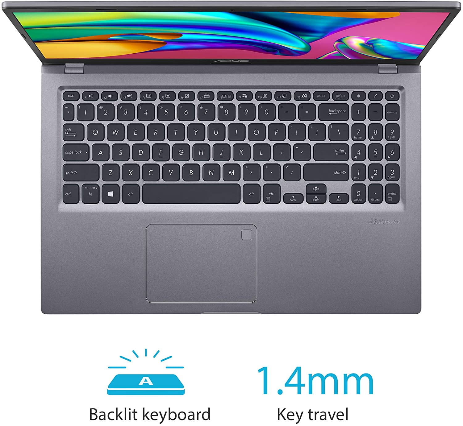 ASUS VivoBook 15 F515 Thin and Light Laptop, 15.6&rdquo; FHD Display, Intel Core i3-1005G1 Processor, 4GB DDR4 RAM, 128GB PCIe SSD, Fingerprint Reader, Windows 10 Home in S Mode, Slate Grey, F515J
