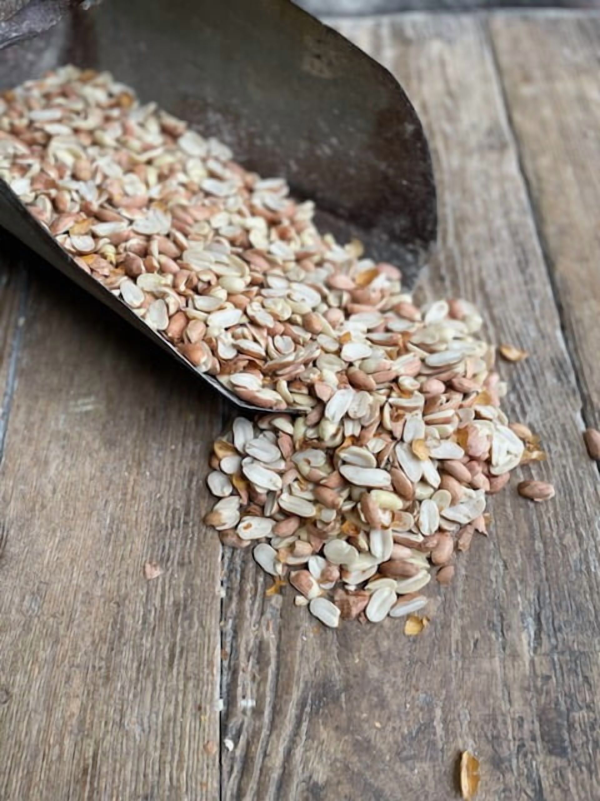 Out of Shell Peanut Splits & Wholes, 25lb, Perfect for Squirrels, Birds, Deer, and Other Wildlife, Raw Peanuts