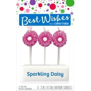 Best Wishes By Cake Mate Candles 6/Pkg-Sparkling Daisy