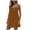 Bronze, variant on Open Back Summer Dress for Women Spaghetti Strap Summer Beach Flowing Sundress Swing Solid Color Sundress Coffee M