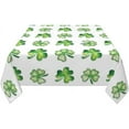 thumbnail image 3 of St. Patrick''s Day Tablecloth 52x52 Inch Square Watercolor Shamrock Table Cloth Washable Wrinkle Resistant Rustic Lucky Green and White Table Cover for Holiday Party Dinner Decor, 3 of 5