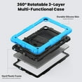 thumbnail image 3 of Funda para Samsung Galaxy Tab A9 Plus 11'' 2023 (SM-X210/X216/X218), Funda Protectora Resistente a Golpes con Protector de Pantalla, Soporte Giratorio de 360°, Correa para Mano/Hombro y Soporte para, 3 of 9