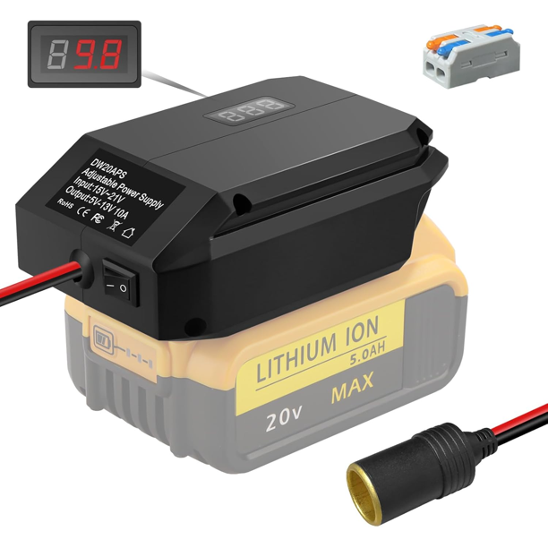 Para de*walt 18V a 12V Step Down Power Adaptador de Batería, DIY Charger Convertidor Power Estación con Conector de Encendedor de Cigarrillos para Auto