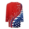 thumbnail image 4 of 4th of July Shirts Women Plus Size Loose 3/4 Sleeve Red White and Blue Print Tshirts Crew Neck USA 250th Anniversary Celebration Party Pullover Independence Day Patriotic 1776-2026 Blouses, 5XL, 4 of 5