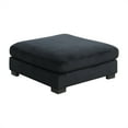 thumbnail image 3 of Bentley Modern style Ottoman made with Corduroy Fabric Black, 3 of 5