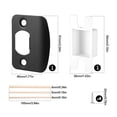 thumbnail image 2 of NOGIS Door Latch Strike Plate-Stainless Steel Door Lock Strike Plate Repair Kits-Standard Door Latch Restorer Reinforcement Plate with 3 Wood Dowel Strips for Home Door Frame Repair (Black), 2 of 7