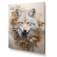 thumbnail image 2 of Designart "Beige Wolf'S Minimal Expression I" Animals Wolf Canvas Prints, 2 of 7