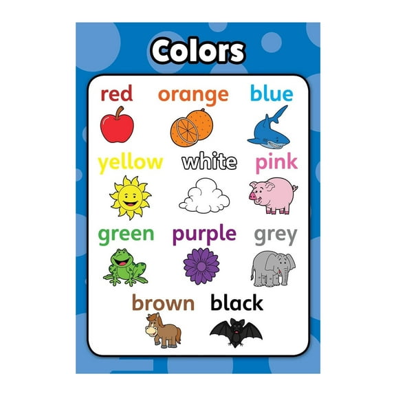 Colors Poster Toddler Educational Charts Teaching posters, classroom decoration