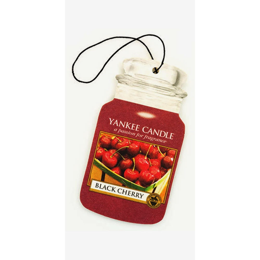 Yankee Candle Car Jar Classic Auto ,Home and Office Air Freshener, Black Cherry