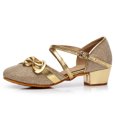 thumbnail image 4 of GERsome Girl's Latin Dance Shoes Kids Low Heel Salsa Tango Pratice Proformence Ballroom Dancing Shoes, 4 of 8