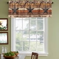 thumbnail image 3 of 2 Pack Valances for Window, Texas Star Vintage Short Curtains for Kitchen Bedroom Living Room, Berry Burnt Orange Brown Wooden Rod Pocket Small Window Treatment Valance Drapes 54 x 18 Inch, 3 of 8