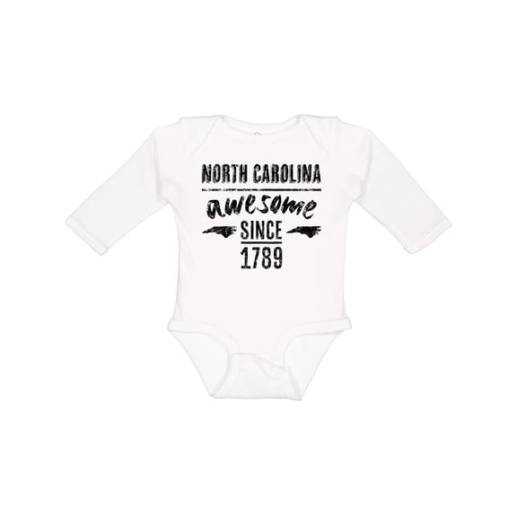 Inktastic North Carolina Awesome Since 1789 Boys or Girls Long Sleeve Baby Bodysuit