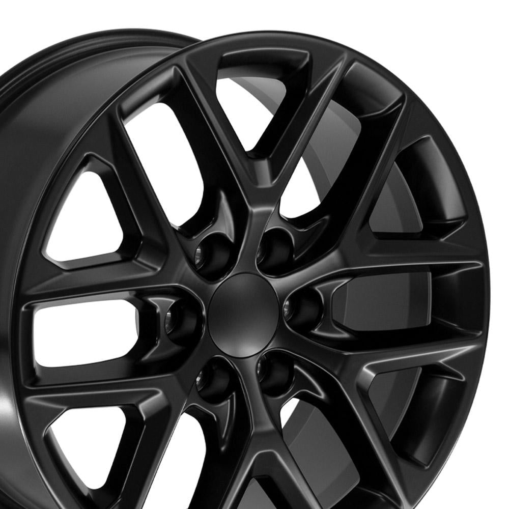 OE Wheels CV62 20 Inch Rims Fit Silverado 1500 Style 6x139.7 20x9 Satin Black - Hollander 14078 (Set of 4)