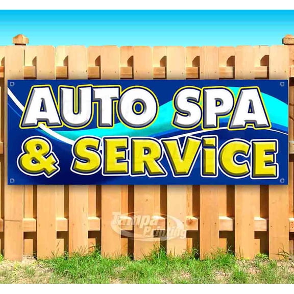 Auto Spa And Service 13 oz Vinyl Banner With Metal Grommets