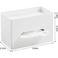 thumbnail image 7 of Rectangular Tissue Box Cover with Storage Tray, PU Leather Tissue Box Holder for Bathroom Vanity Countertop Night Stands Bedroom Office Desk  (White), 7 of 7