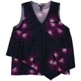 thumbnail image 2 of Alfani Womens Palm Sleeveless Blouse Top, Blue, Large, 2 of 2