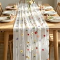 thumbnail image 3 of Table Runner 118 Inch Sheer Organza with Colorful Floral Embroidery for Wedding Party Dining Table, 3 of 6