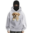 thumbnail image 2 of Quealent Pet Care Hoodie Fleece Petcare Hoodie Pet Carrier Hoodies Kangaroo Pouch Hoodies with Dog Cat Pouch For Women Light Gray for Size M, 2 of 6