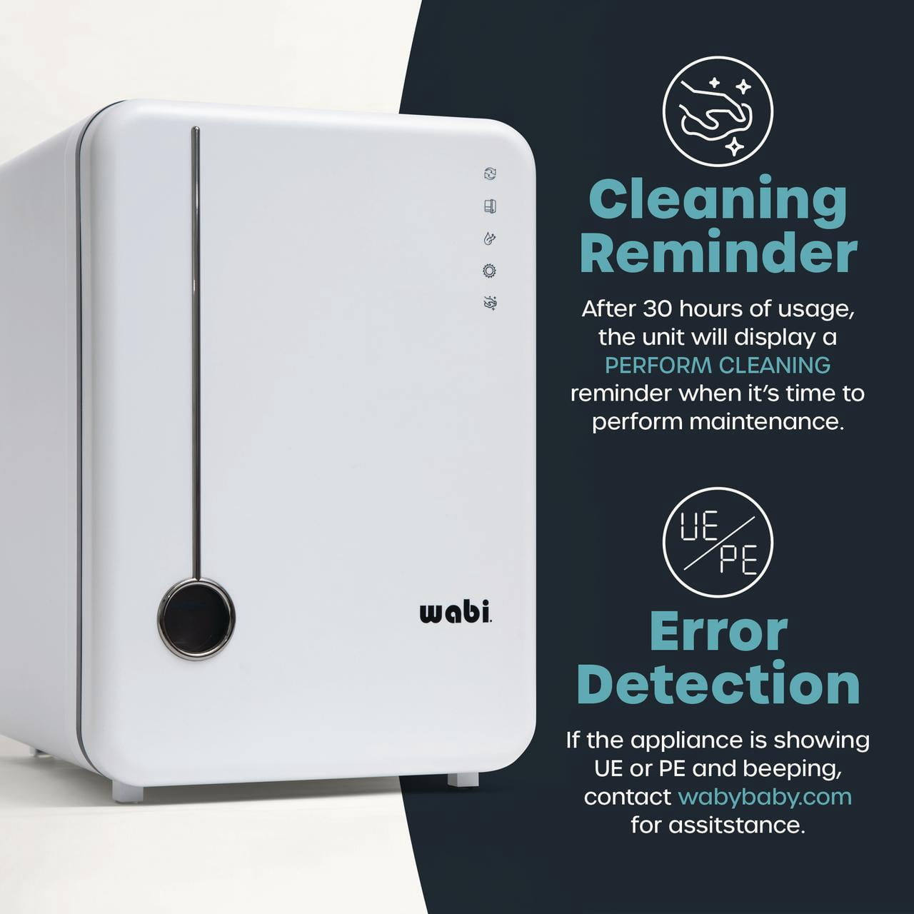 Wabi Baby UVC LED Sterilizer & Dryer for Baby Bottles & Pump Parts - White