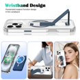 thumbnail image 5 of Decase for iPhone 14 Slim Clear Case with Stand Hand Strap,Support Wireless Charging,Shockproof Rugged Dual-Layer Transparent Magnetic Back Cover for iPhone 14,Darkblue, 5 of 8