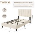 thumbnail image 2 of Yeshouse estructura de cama tipo plataforma tapizada en lino con cabecero ajustable y capitoné geométrico, para colchones de 8" a 14", listones de madera, silenciosa, no requiere somier, 2 of 7