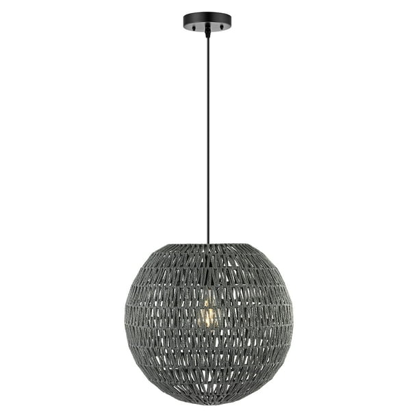 Lámpara colgante JONATHAN Y Luna LED de 40 cm, tejido bohemio, ratán
