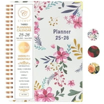 Academic Planner 2025-2026 Calendar Notebook（Jul.2025-Jun.2026,6.3"x8.5") Weekly Monthly Planner for Women Men 2025-2026 Planner Supplies-Flower