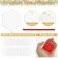 thumbnail image 6 of Acrylic Blanks, 20Pcs Clear Acrylic Ornament Keychain for Crafts 3” Hexagon Flat Acrylic Discs Ornament for DIY 2022 Christmas Ornament Plastic Ornament for Vinyl Painting Art Crafting Christmas Gifts, 6 of 8