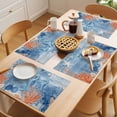 thumbnail image 5 of Blue Red Seahorse Coastal Placemats Set of 6 Retro Beach Coral Nautical Place Mats Indoor Wipeable Table Mats Washable Cloth Dining Table Placemats for Kitchen Holiday Party Home Decor 13x19 Inch, 5 of 9