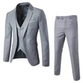 thumbnail image 7 of Men's Slim Fit Suit Set One Button Solid Jacket Vest Pants Business Set, 7 of 7