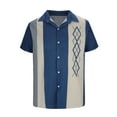 thumbnail image 5 of DDAPJ pyju Mens Cuban Guayabera Shirt Short Sleeve Casual Button Down Shirts Summer Beach Vacation Shirt on Clearance Blue L, 5 of 7