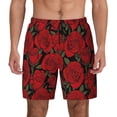thumbnail image 2 of Goofa Rose Flowers Printed Men's Swim Trunks Board Shorts Quick Dry Mens Swimming Trunks with Compression Liner,Breathable Fit Hawaii Beach Shorts-XX-Large, 2 of 9