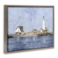 thumbnail image 2 of Stupell Industries Coastal Picturesque Lighthouse Island Brown Floating Frame Canvas Art, 31 x 25, by Kim Curinga, 2 of 8