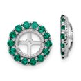 thumbnail image 1 of Sterling Silver Rhodium Diam. & Created Emerald Earring Jacket QJ146MAY, 1 of 2
