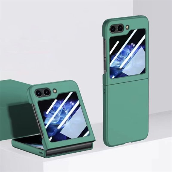 Compatible with Samsung Galaxy Z Flip 5 Case with Screen Protector Shockproof Anti-Resistant Cover-Green