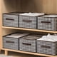 thumbnail image 1 of Organizador de ropa para armario con asa, caja de almacenamiento de tejido con marco de acero, cestas de almacenamiento apilables, cestas de almacenamiento plegables para organizar ropa y juguetes, ca, 1 of 9