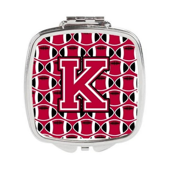 Letter K Football Crimson & White Compact Mirror