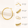 thumbnail image 5 of Gold Hoop Earrings for Women, Thin Gold Plated Hinged Hoop Earrings, Lightweight Minimalist Circle Earrings for Everyday Wear and Female Jewelry Gift,50mm, 5 of 6